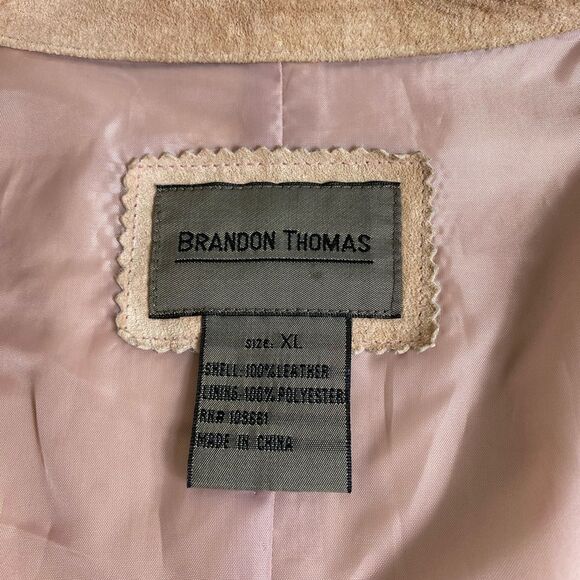 Brandon Thomas XL vintage Dusty Rose Moto style suede jacket - Picture 9 of 9